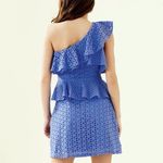 Lilly Pulitzer Blue Josey Floral Eyelet One Shoulder Dress Size 8 Photo 3