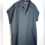 Shamask Women’s Classic Shirt Dress In Black Cotton Pique Size L Size L Photo 5