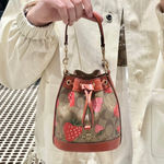 Coach Mini Dempsey Bucket Bag In Signature Canvas With Wild Strawberry CH164 Photo 4