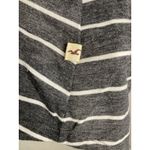 Hollister Top L Gray White Striped Long Sleeve Crewneck Pullover Preppy Peasant Photo 2