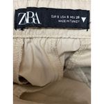 ZARA  Beige High Waist Baggy Wide Leg Windbreaker Parachute Trousers Pants Size S Photo 3