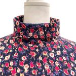 J Crew Abstract Colorful Floral Tissue Turtleneck Long Sleeve Shirt size Medium Photo 1