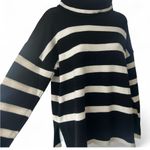 Luxe  Black and Cream Striped Sweater Photo 2