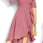 City Chic New! City Chic Enthrall Me Maxi Dress Dusty Rose Pink Wrap Sheer, plus size 16 Photo 0
