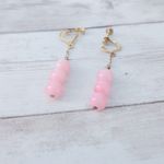 Vintage Screw Back Earrings Pink Trio Dangle Photo 2