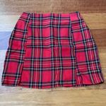 Amazon Pleated Plaid Pencil Mini Skirt in Red, Black, White, Blue and Yellow NWOT Photo 0