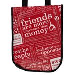 Lululemon Friends are More Important Than Money Shopping Tote Bag Red Black Photo 2