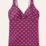 Boden | Pink Red & Blue Talamanca Tankini Swimsuit Swim Top Size 2 XS Photo 4