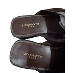 Liz Claiborne Women's Brown Leather Slip-On Clogs Embroidered Detail Photo 2