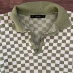 Hesperus  Green and White Check Collar Blouse Photo 2