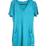 Free Country Swim Cover Up Size S Hooded Ruched Sides Lightweight Blue Turquoise Photo 0