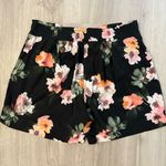Tangerine  Black Floral Print Running Shorts With Liner Size XL Photo 2