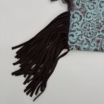 Justin Boots Justin Women Tooled Sunflower Pattern Turquoise Western Rodeo Small Crossbody Photo 6