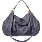 Onna Ehrlich Women's Gray Leather Tassel Hobo Bag Photo 0