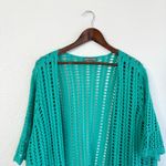 Jessica London Womens Duster Teal Crochet Short Sleeve Plus Size 26/28 Photo 2