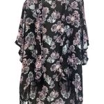 Hot Topic  Floral skulls Fringe Kimono Duster Sheer xXL Cover Up Bohemian Photo 0
