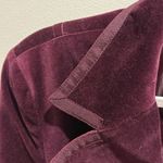 Coldwater Creek Maroon Velvet Single Breasted Long Sleeve Blazer Jacket Size 14 Photo 5