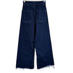 ZARA  Trinny Jeans Womens Extra Wide Leg Flare Raw Hem Dark Denim Women’s Size 2 Photo 3
