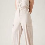 Athleta New 14 Brooklyn Utility Jumpsuit Abalone White Size 14 Photo 6