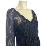 American Vintage handmade black scalloped lace long formal dress size small Photo 2