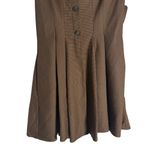 ZARA Brown Houndstooth Check Square Neck Pleated A-Line Mini Dress Small Photo 3