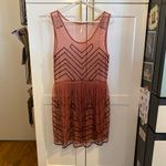 Free People New beaded sheer Marsala Pink Black Mesh slip dress Fall Holiday Photo 13