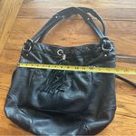 B. Makowsky Black Leather Drawstring Shoulder bag Photo 3