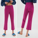 Anthropologie  Mikayla Cropped Flare Pants Pull On Mod Size Small Pink Purple Photo 1