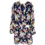 Boohoo 18 Floral Wide Sleeve Skater Dress Rose Leaf High Neck Lined Tunic Photo 3