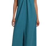 Faherty NEW Bay Twist Seersucker Halter Colonial Blue organic cotton Dress sz S Photo 0