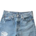 Levi's  501 High Waist Button Fly Distressed Light Wash Skinny Jeans 29x28 Indie Photo 2