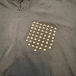 ZARA women's small black studded cotton t-shirt Photo 3