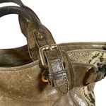 Kooba Brown Leather Snakeskin Tote Shoulder Bag Women Photo 8