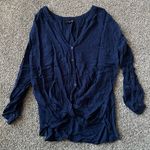 a.n.a Navy Blue Blouse  Photo 0