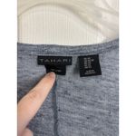 Tahari  100% Linen Heather Blue Open Front Asymmetrical Cardigan Size XS Boho Photo 2