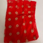 Symphony vintage  Red and Cream Polka silk Neck Gaiter scarf Photo 0