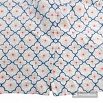 Boden Pencil Skirt Womens Sz 12L Textured White Blue Coral Geometric Print Lined Photo 5