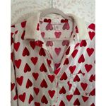 Victoria's Secret Heart Print Button-Up Sherpa Lined PJ Set Photo 2