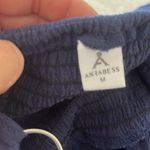 ANRABESS Wide Leg Linen blend Jumpsuit Dressy V Neck romper size Medium Blue Photo 8