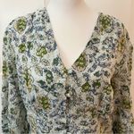 7 For All Mankind NWT Floral Eyelet Peplum Long Sleeve Shirt Size M Photo 2