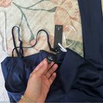 Lulus LULU’S Signature Elegance Navy Satin One-Shoulder Maxi Dress Photo 6