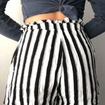 Pull & Bear black and white striped flowy shorts Photo 1
