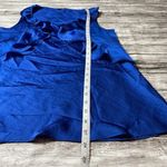 Spence Layered Ruffle Shiny Electric Blue Satin Tank Top M Med Medium Casual Photo 10