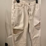 Good American  Cream Cut-Out Jeans size 4 Photo 1