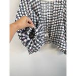 Anthropologie  June Gingham Cropped Oversized Kimono Navy Blue Multicolor Size OS Photo 9
