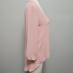 American Dream  pink chiffon bubble sleeve blouse size small Photo 2