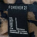 Forever 21 Tan Black Leopard Sleeveless Tie Waist Button Up Shirt Top Size S Photo 2