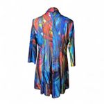 Creation Abstract Print Open Front 3/4 Sleeve Kimono Cardigan Women L Size L Photo 1