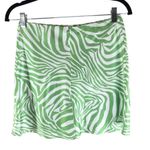 Princess Polly Clueless Mini Skirt Satin Zebra Stripe Green White 6 Photo 2