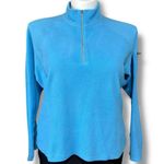 LL Bean Womens Quarter Zip Fleece Pullover Shirt Top Blue Outdoor Winter XL Photo 1